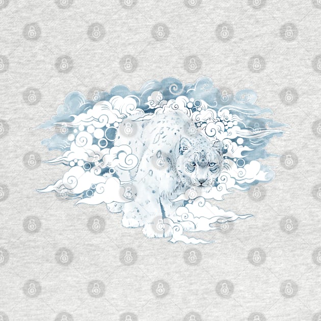 clouded snow leopard illustration by SFDesignstudio